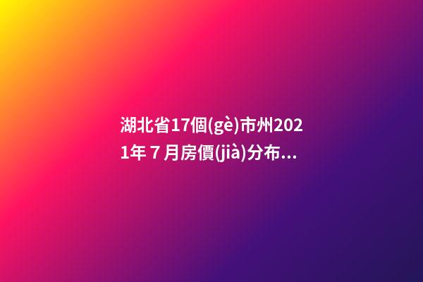 湖北省17個(gè)市州2021年７月房價(jià)分布圖集合，歡迎點(diǎn)評(píng)